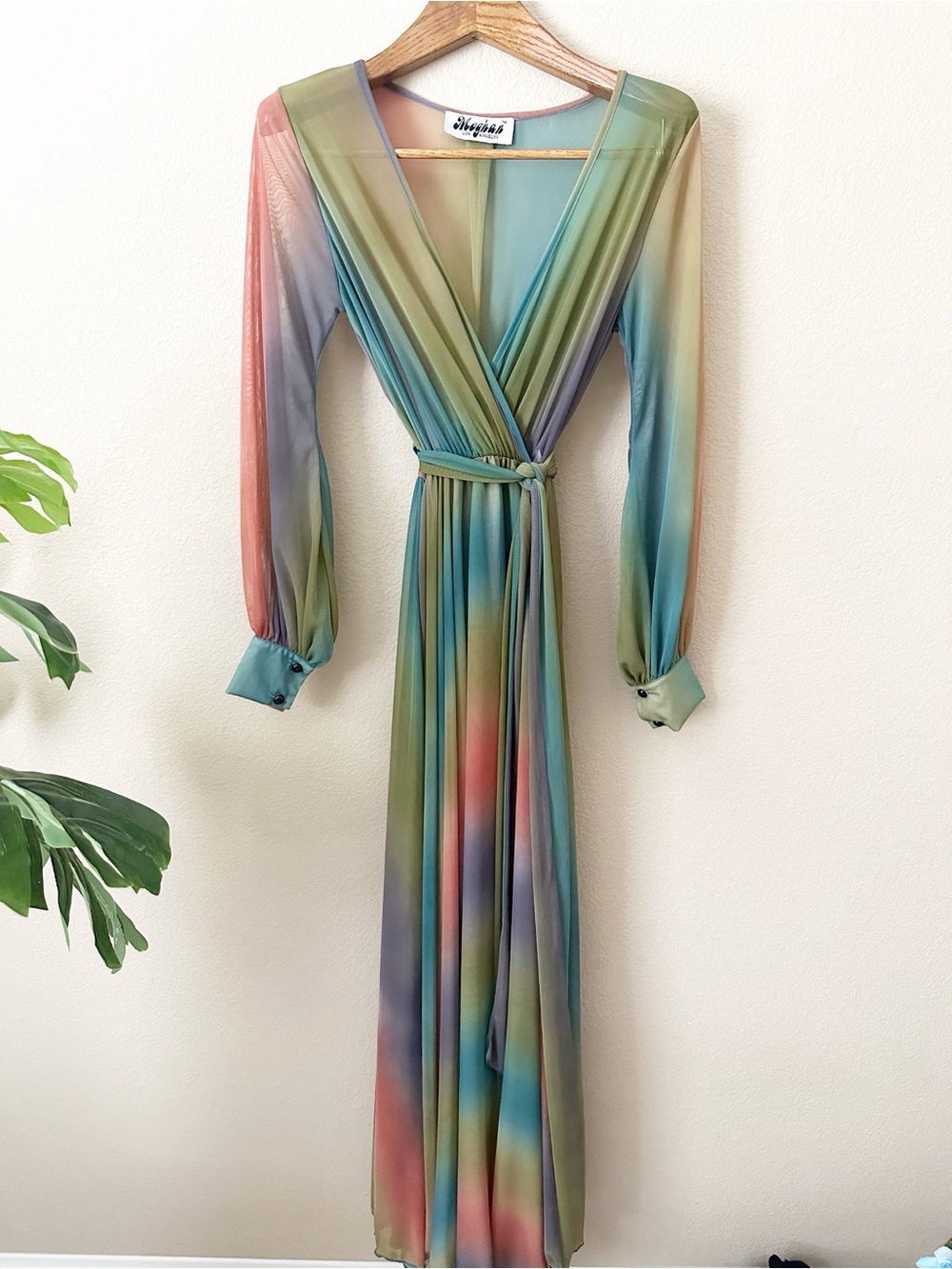 Meghan LA Rainbow Boho Floor Length Maxi Dress S